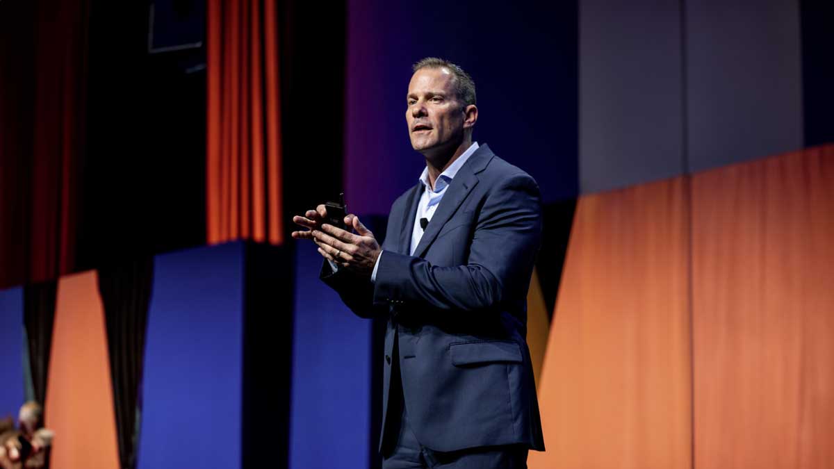 Clint Babcock speaking at a conference